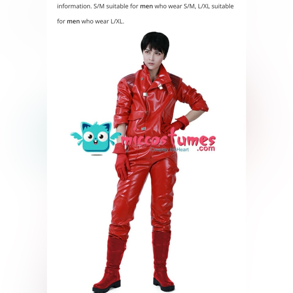 Akira Canada cosplay  costume Red Leather Jacket with Brown Accents